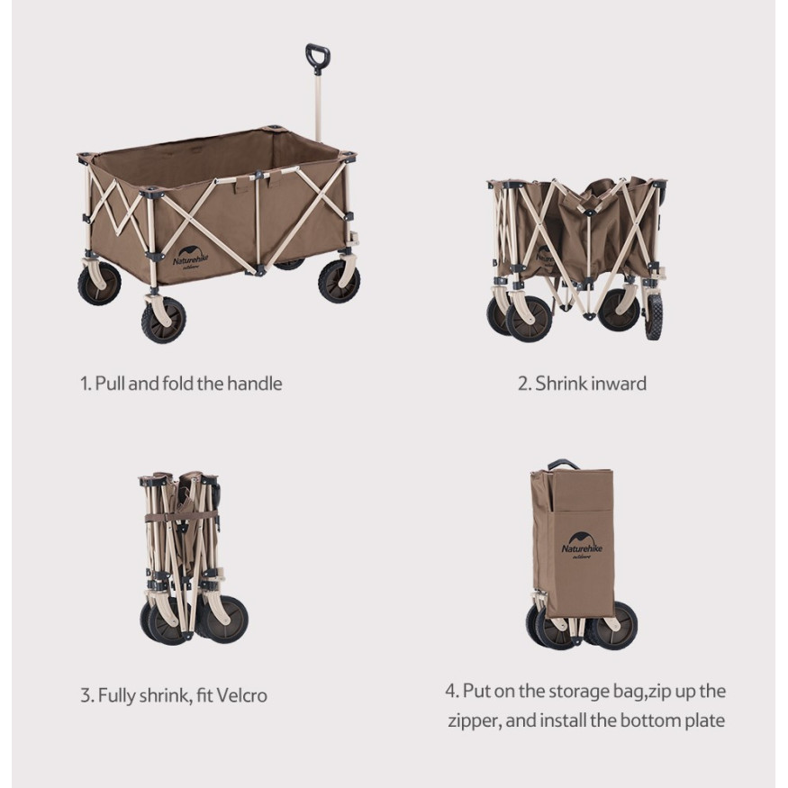 Naturehike Skládací kempingový vozík - objem 193 l