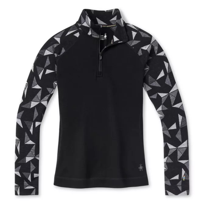 Smartwool W MERINO 250 BL PATTERN 1/4 ZIP BOXED black pinwheel Velikost: XS 195437001680
