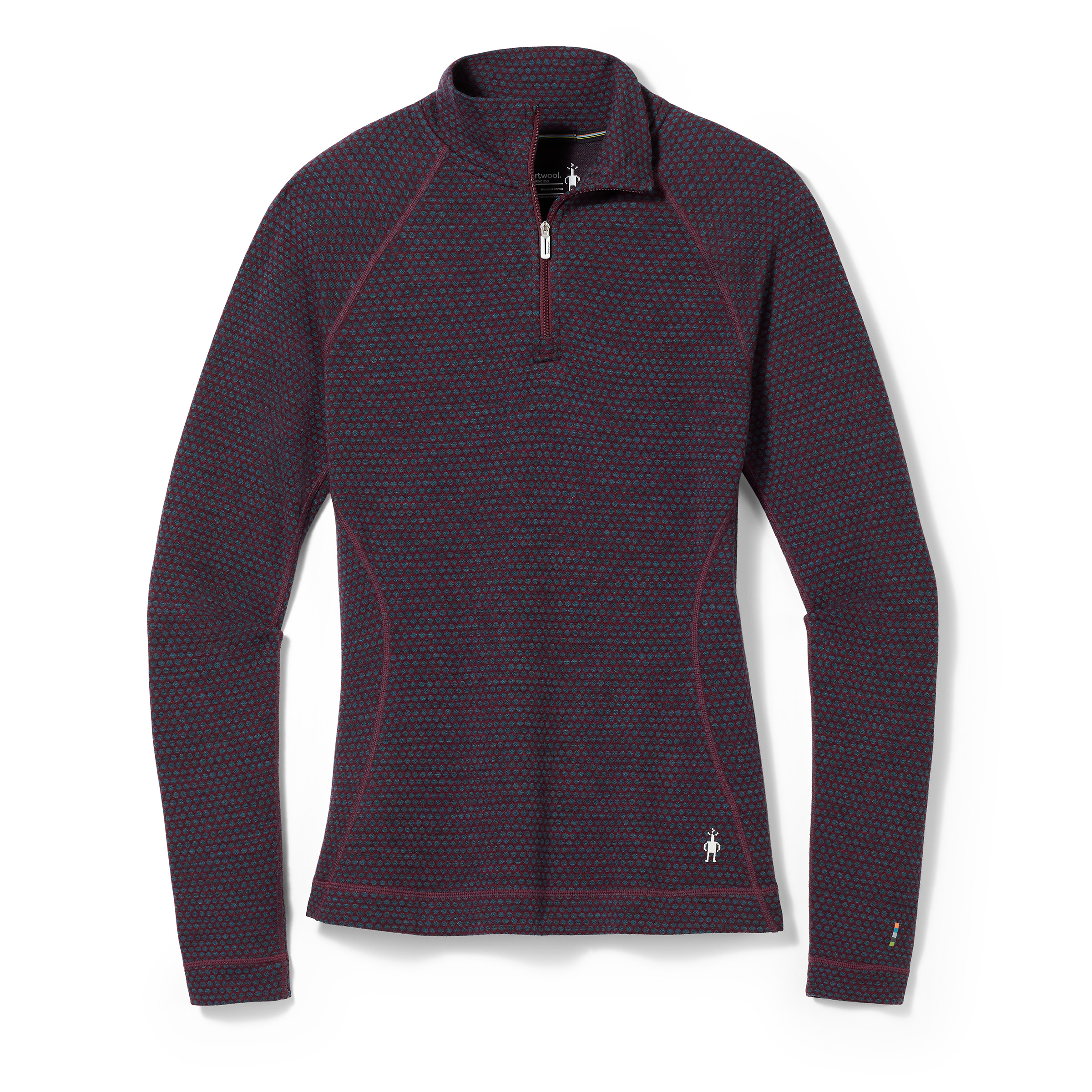 Smartwool W CLASSIC THERMAL MERINO BL PATTERN 1/4 ZB black cherry dot Velikost: S 196011493006