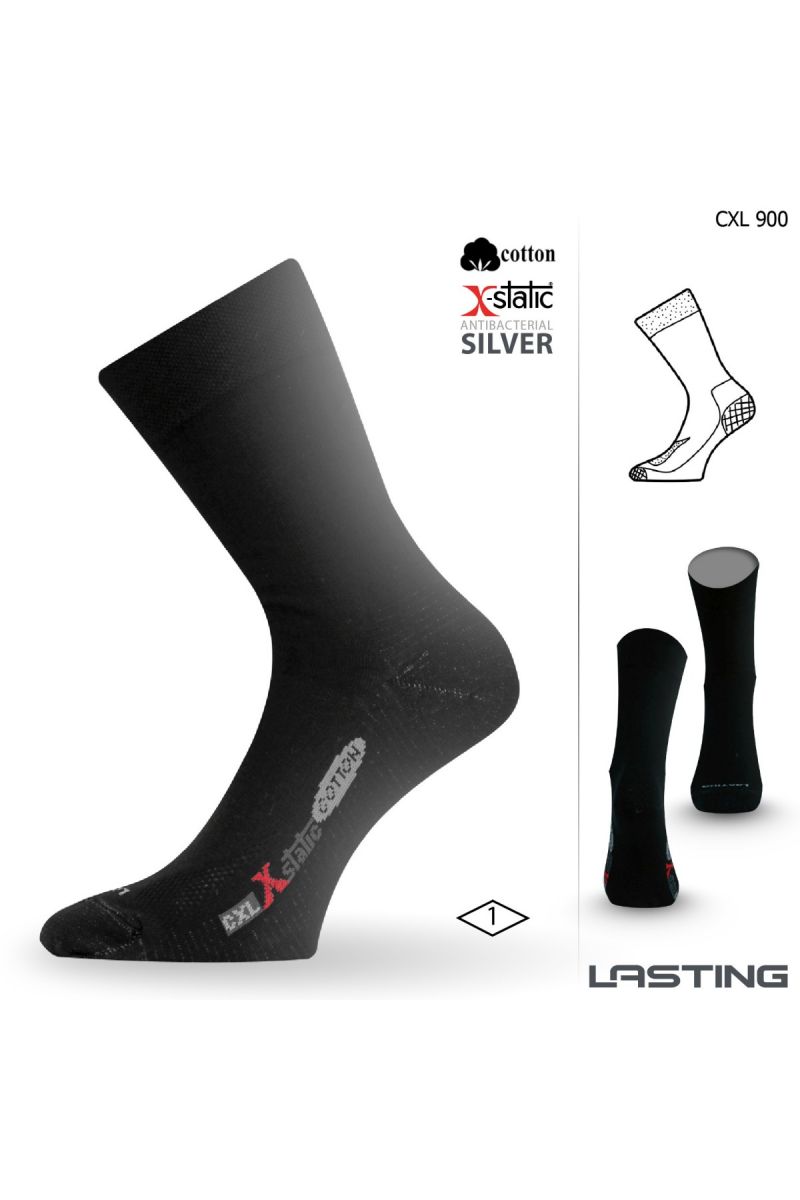 E-shop Lasting CXL 900 černá trekingová ponožka
