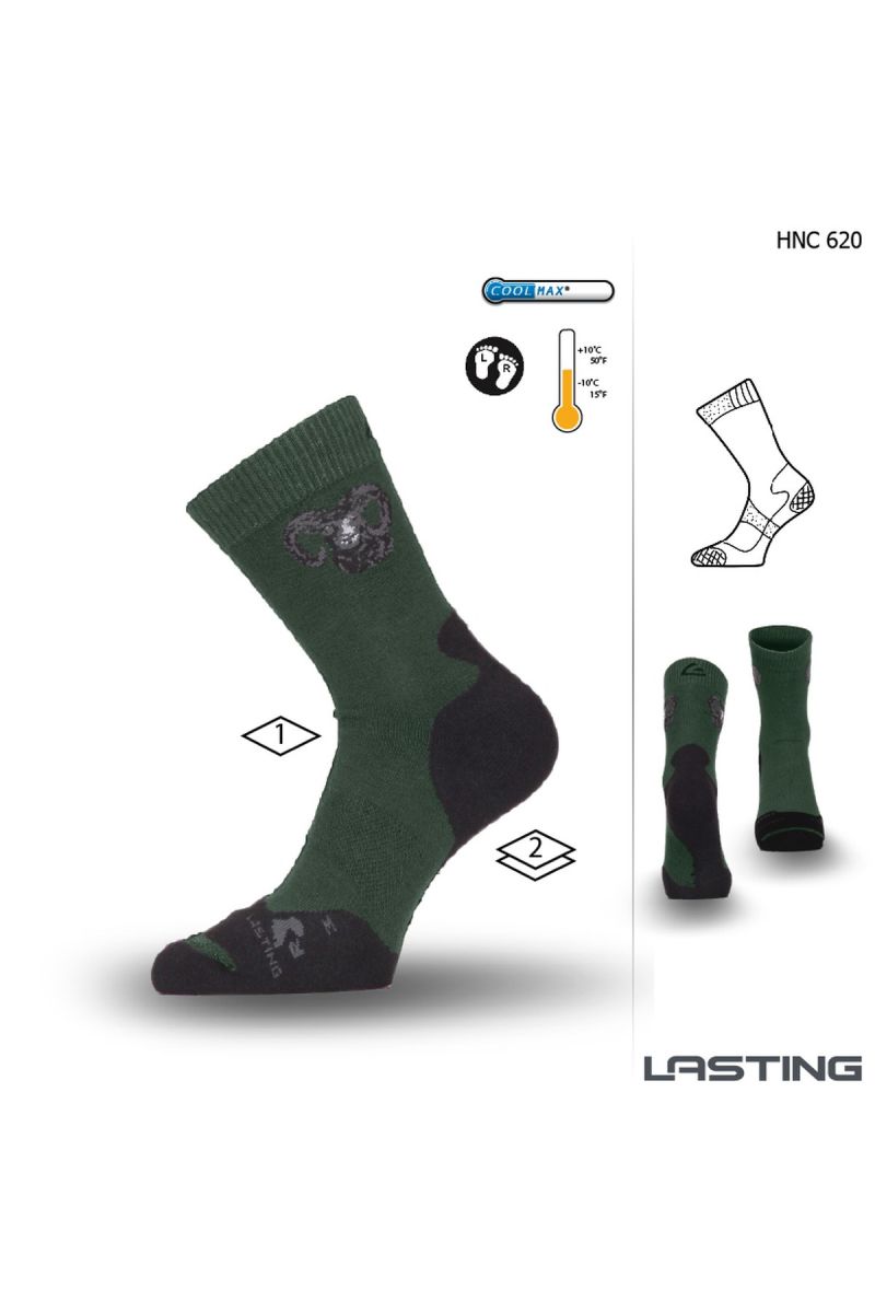 E-shop Lasting Myslivecká ponožka HNC 620 zelená