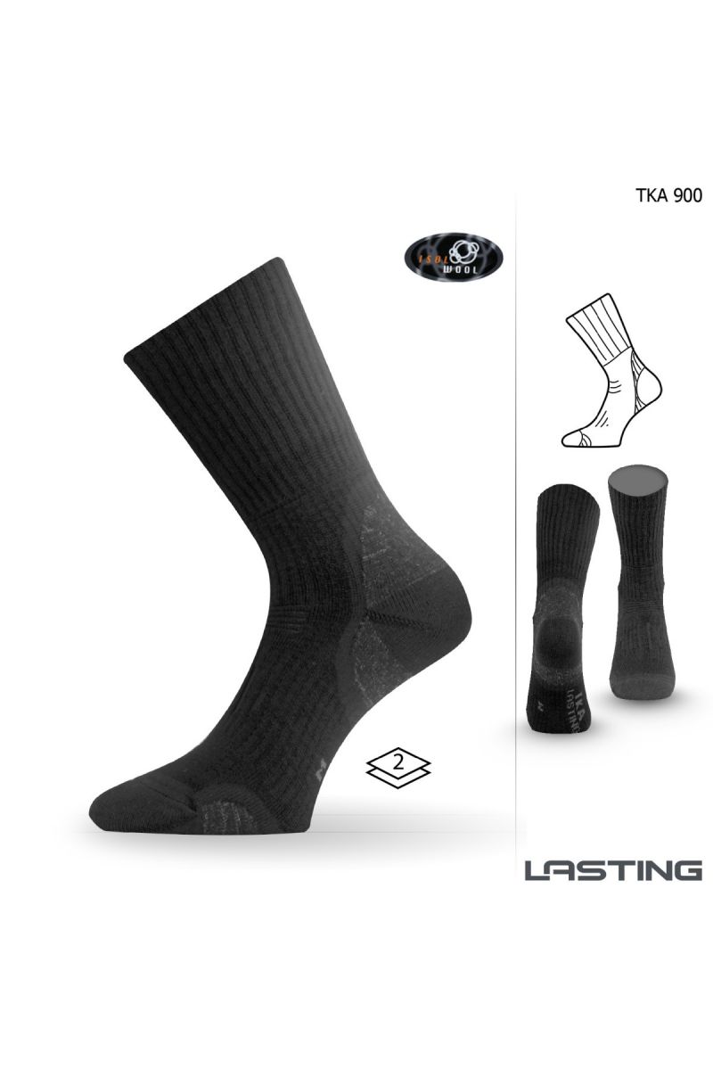 Lasting TKA 900 černá vlněné zimní ponožky Velikost: (42-45) L ponožky