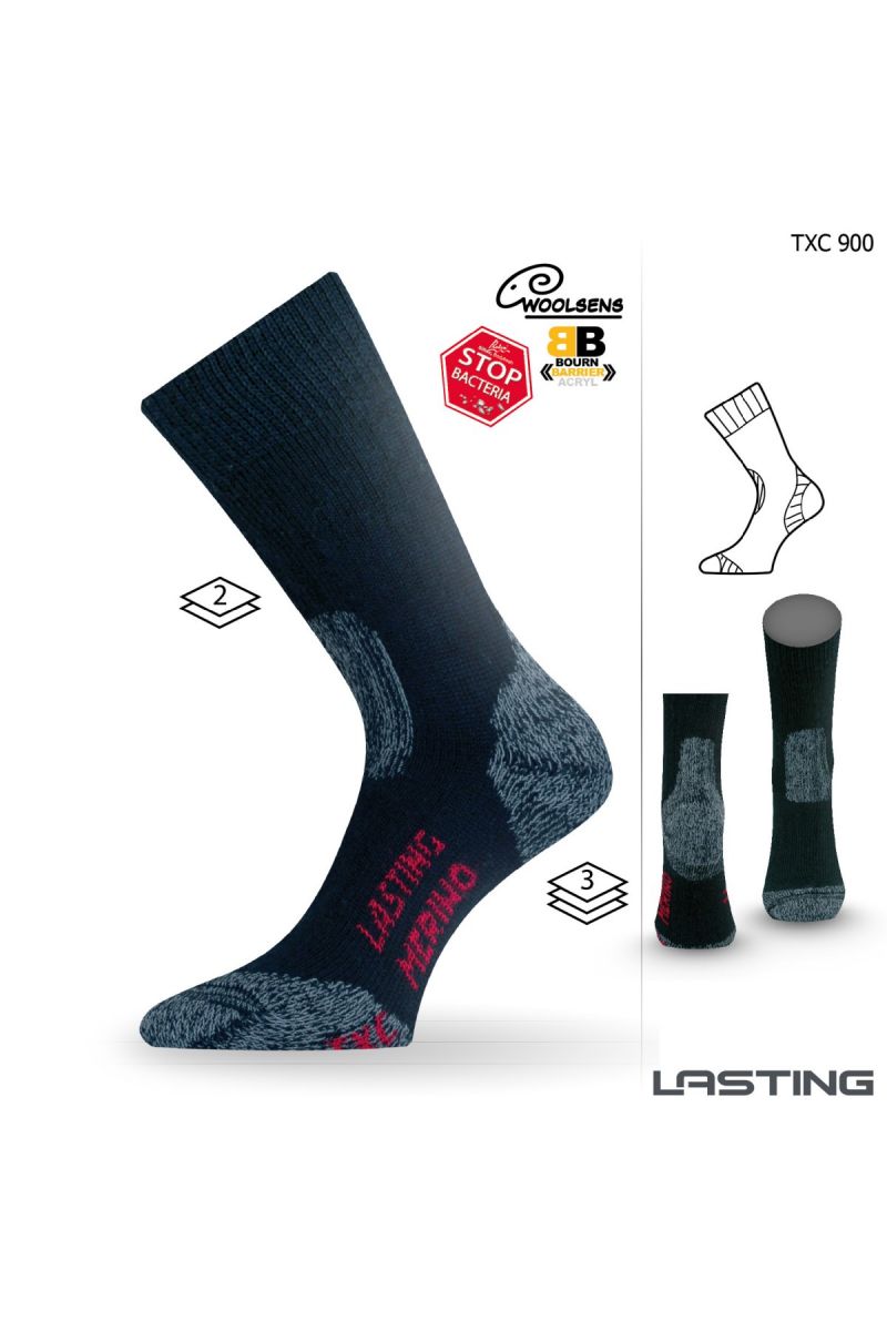 E-shop Lasting TXC 900 černá vlněné ponožky