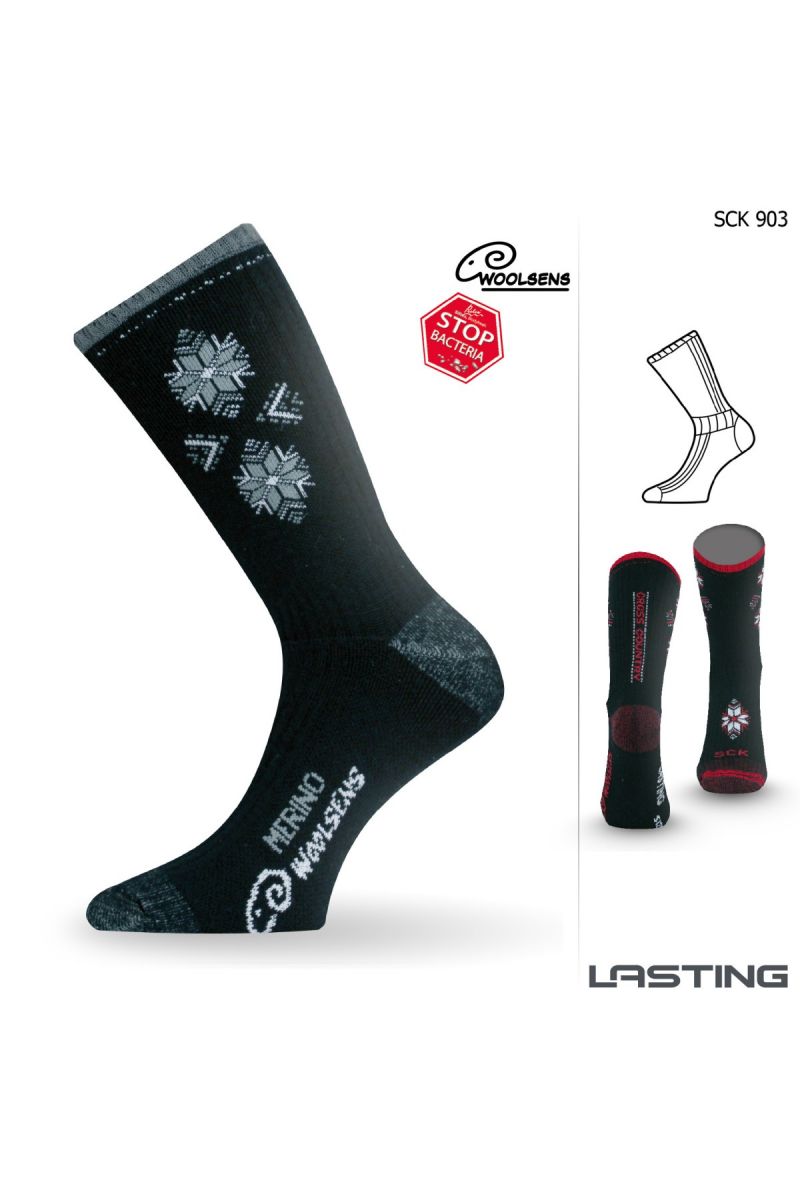 Lasting SCK 908 černá Lyžařské ponožky Velikost: (42-45) L ponožky
