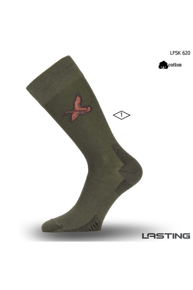 Lasting Bavlněná ponožka LFSK 620 zelená Velikost: (46-49) XL ponožky