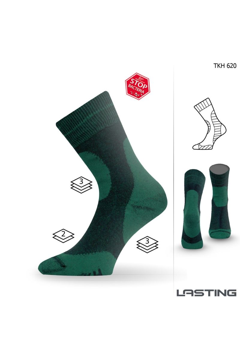 Lasting TKH 620 zelené zimní ponožky z ionty stříbra Velikost: (34-37) S ponožky