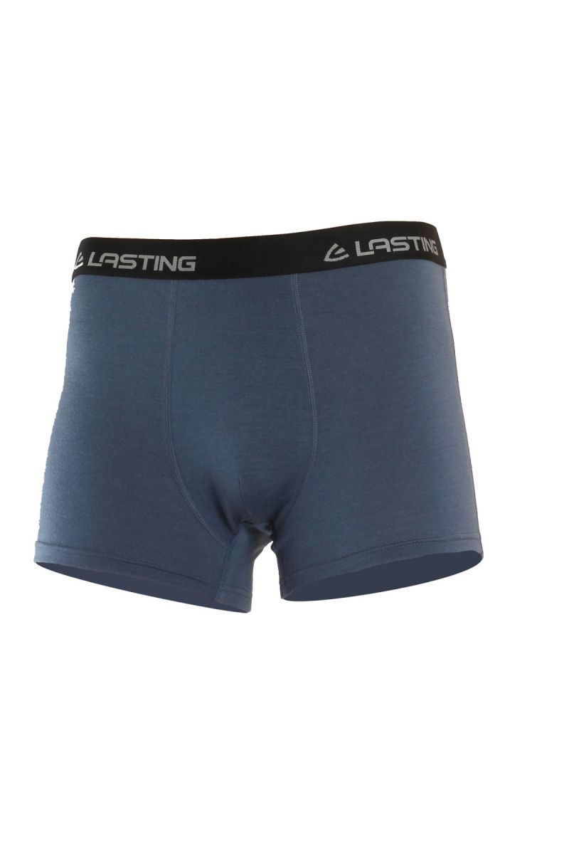 E-shop Lasting NORO 5656 modré vlněné merino boxerky