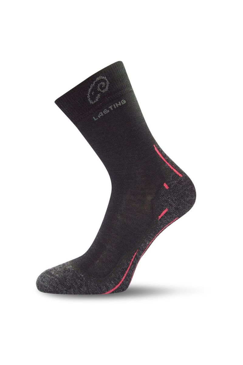 Lasting WHI 900 černé vlněné ponožky Velikost: (38-41) M ponožky