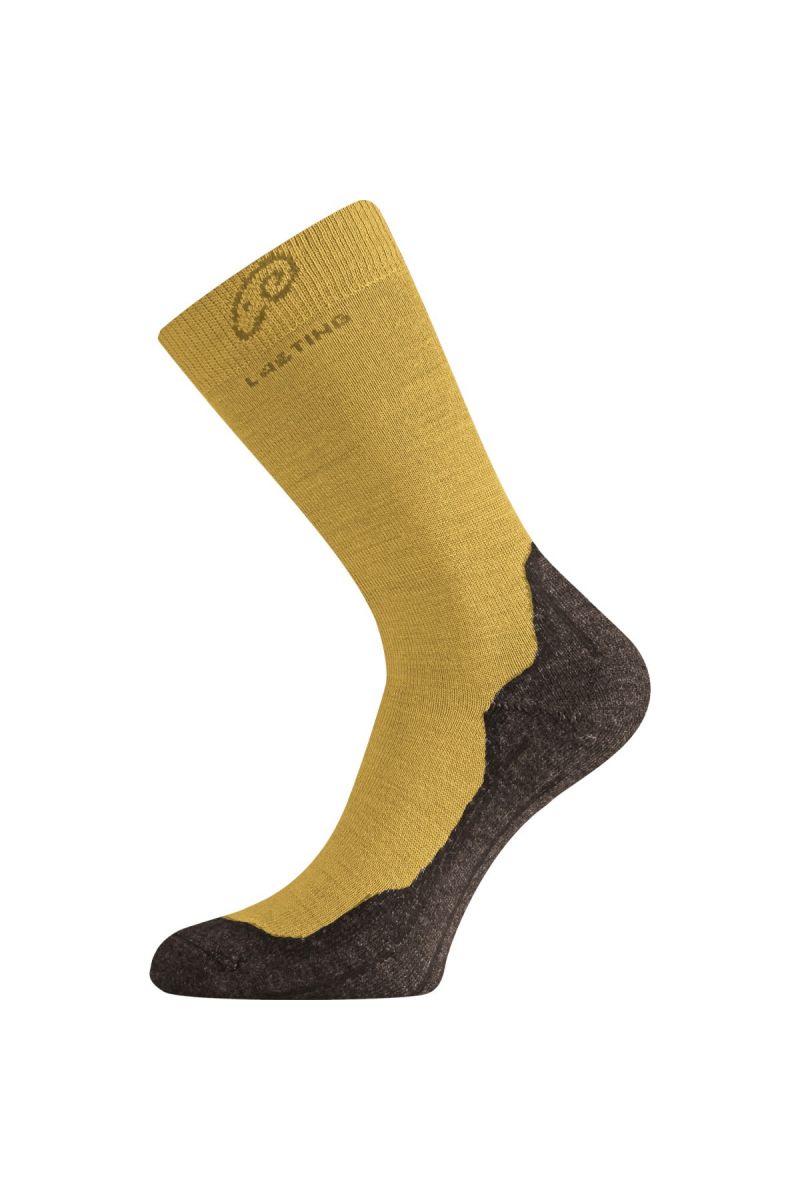 Lasting WHI 640 hořčicová vlněné ponožky Velikost: (46-49) XL ponožky