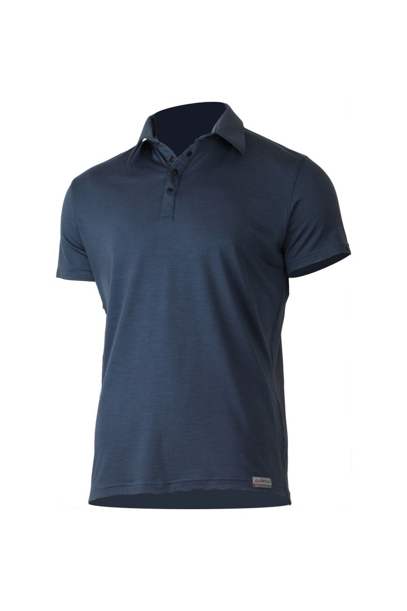 E-shop Lasting ELIOT 5656 modrá vlněná merino polo košile