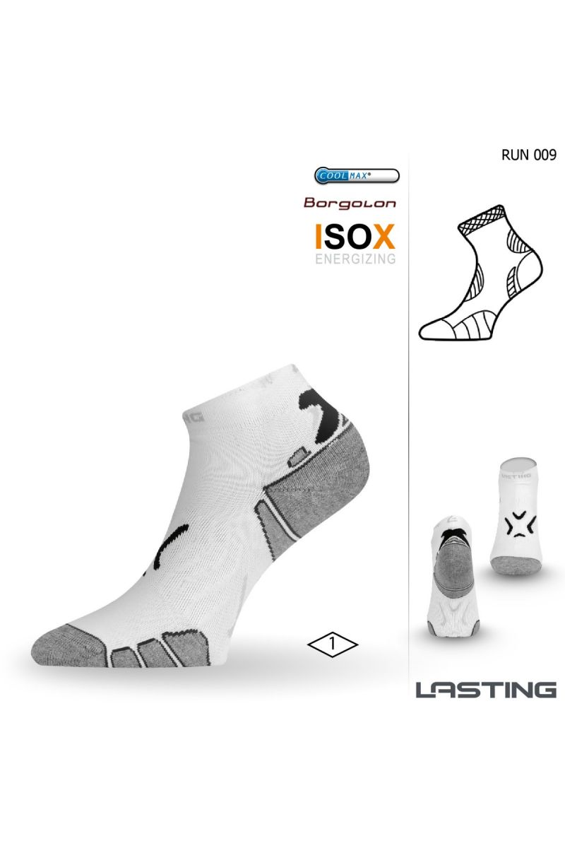Lasting RUN 009 bílá běžecké ponožky Velikost: (34-37) S ponožky