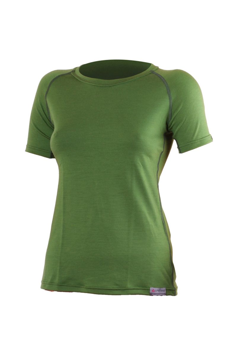 Lasting ALEA 6060 zelené vlněné merino triko Velikost: L