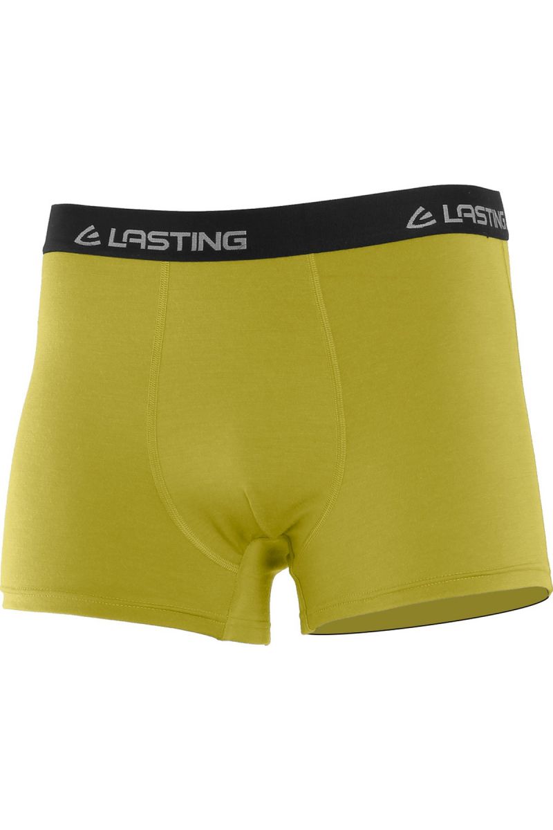 E-shop Lasting NORO 6464 hořčicové vlněné merino boxerky