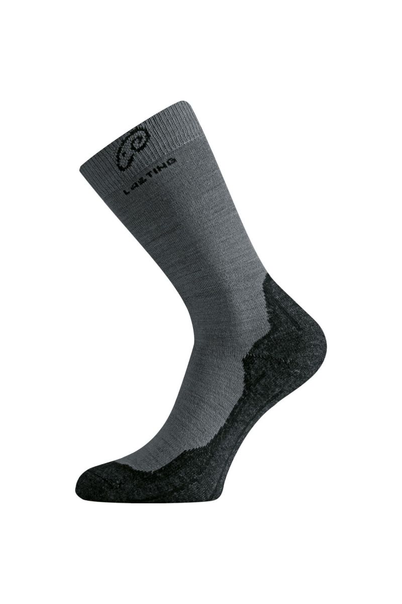 Lasting WHI 809 šedé vlněné ponožky Velikost: (46-49) XL ponožky