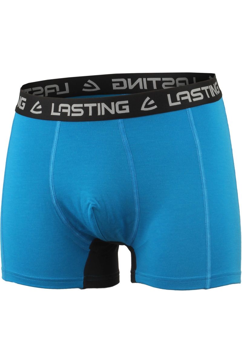 E-shop Lasting NOMO 5199 modré vlněné merino boxerky