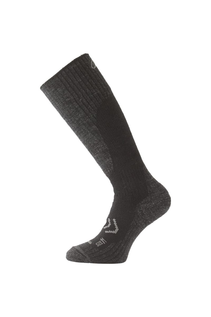 Lasting merino lyžařské podkolenky SKM černé Velikost: (46-49) XL ponožky