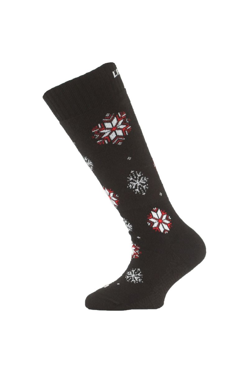 Lasting dětské merino lyžařské ponožky SJA černé Velikost: (24-28) XXS ponožky