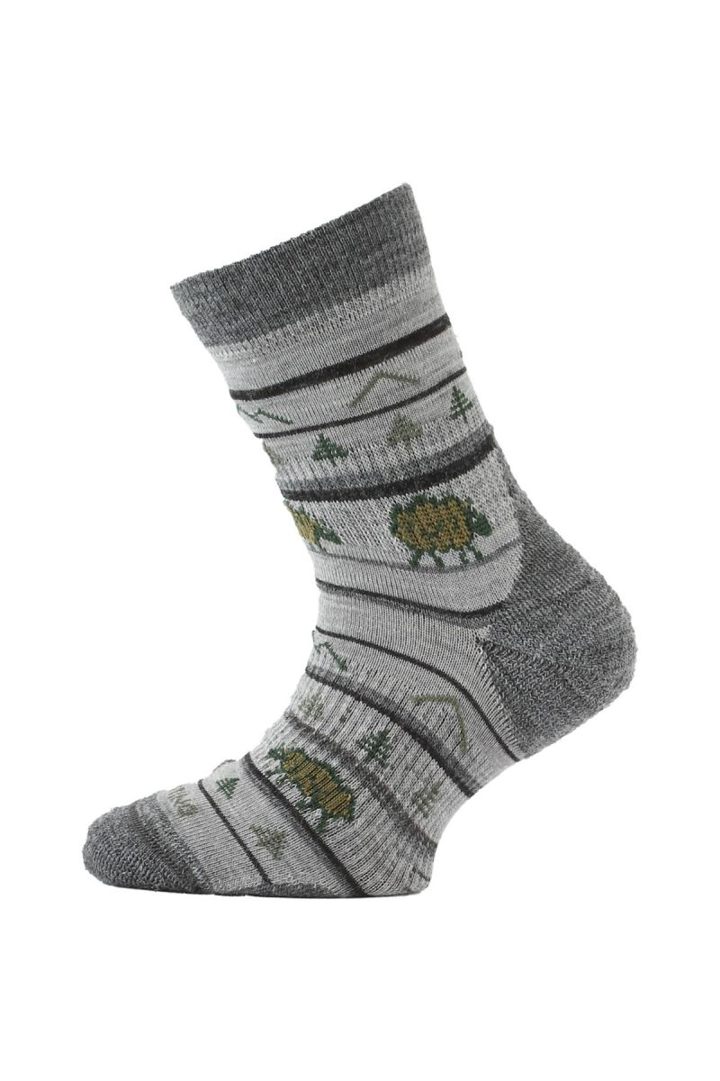Lasting dětské merino ponožky TJL šedé Velikost: (29-33) XS ponožky