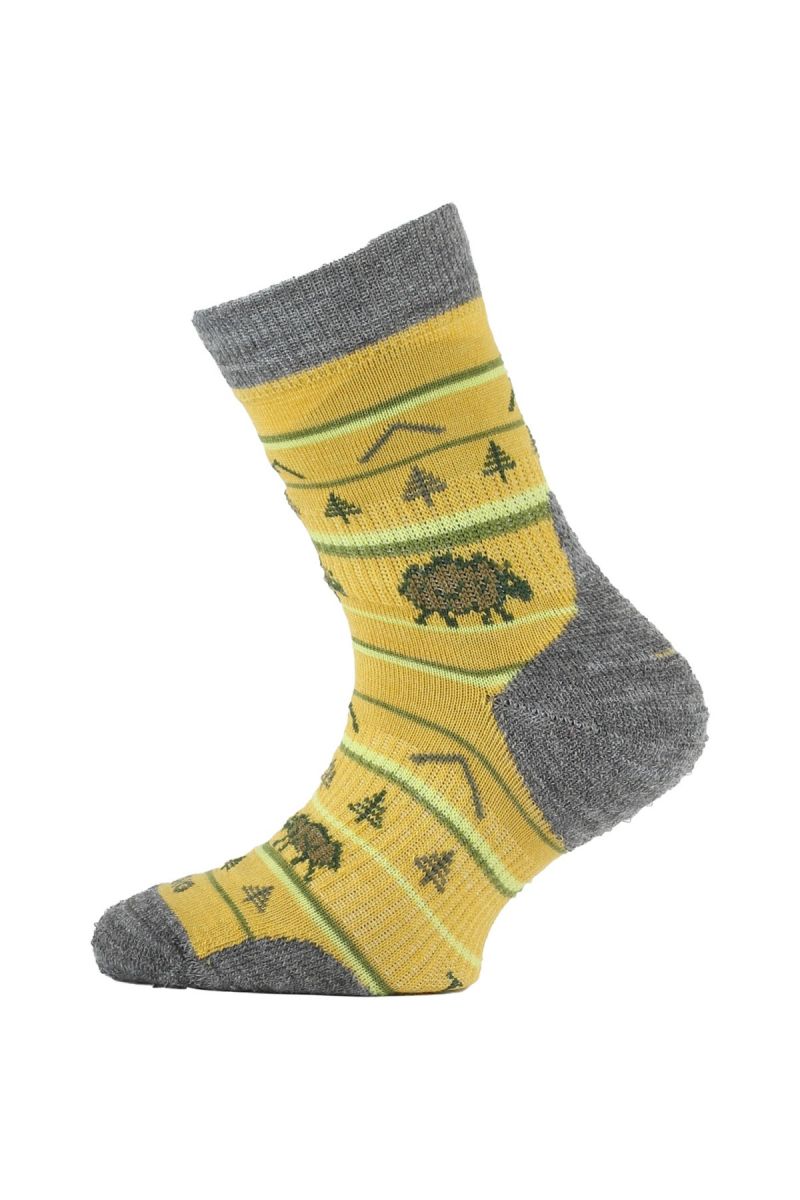 E-shop Lasting TJL dětské merino ponožky hořčicové