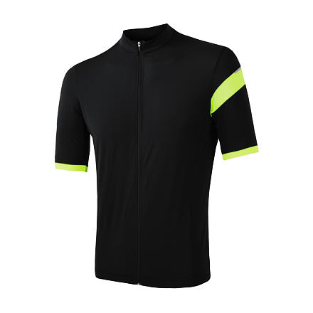 SENSOR CYKLO CLASSIC pánský dres kr.rukáv celozip černá/reflex žlutá Velikost: L