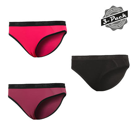 SENSOR DOUBLE FACE 3-PACK dámské kalhotky černá/lilla/magenta Velikost: XL