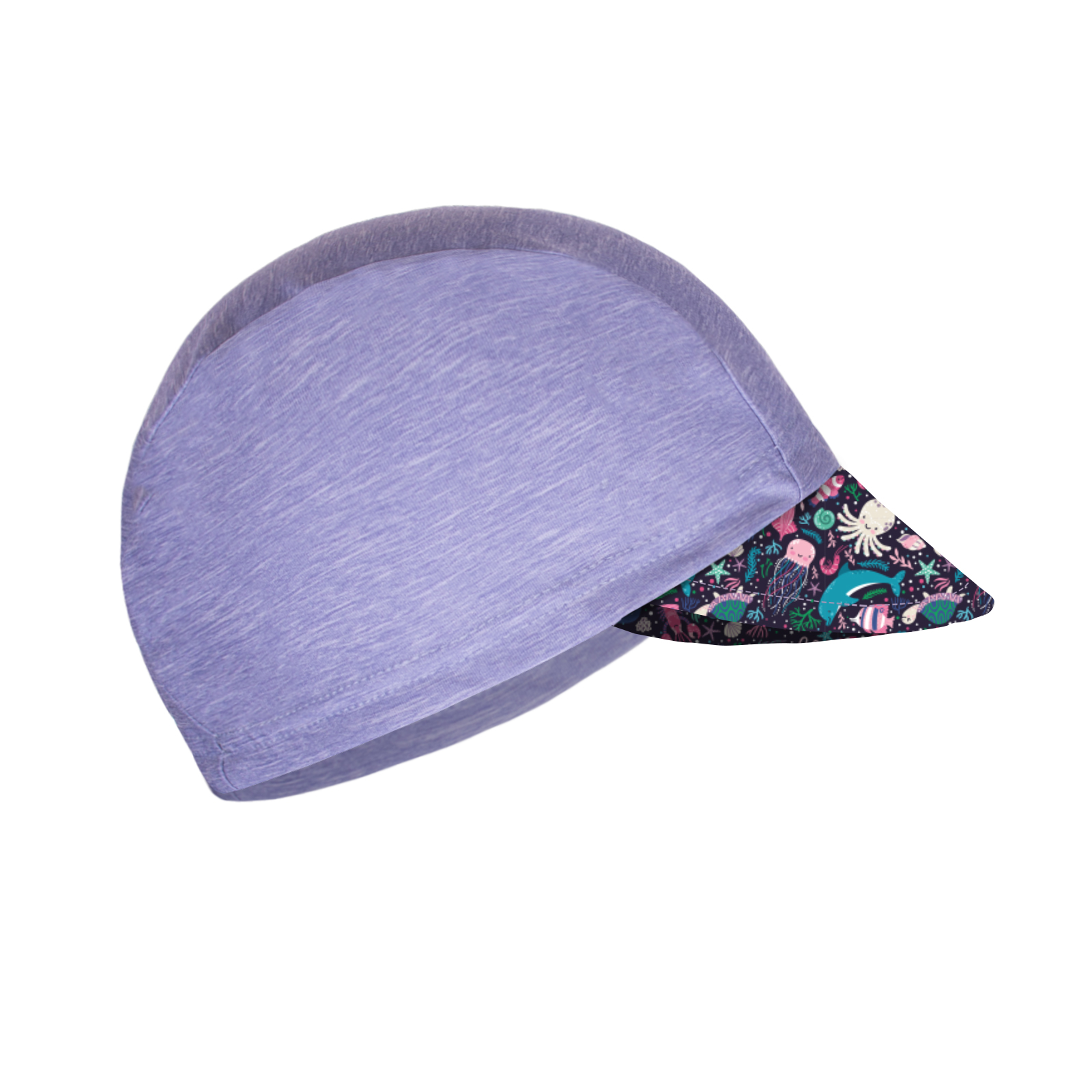 E-shop Unuo Funkční čepice s kšiltem UV 50+, Žíhaná holubičí šedá, Mořský svět