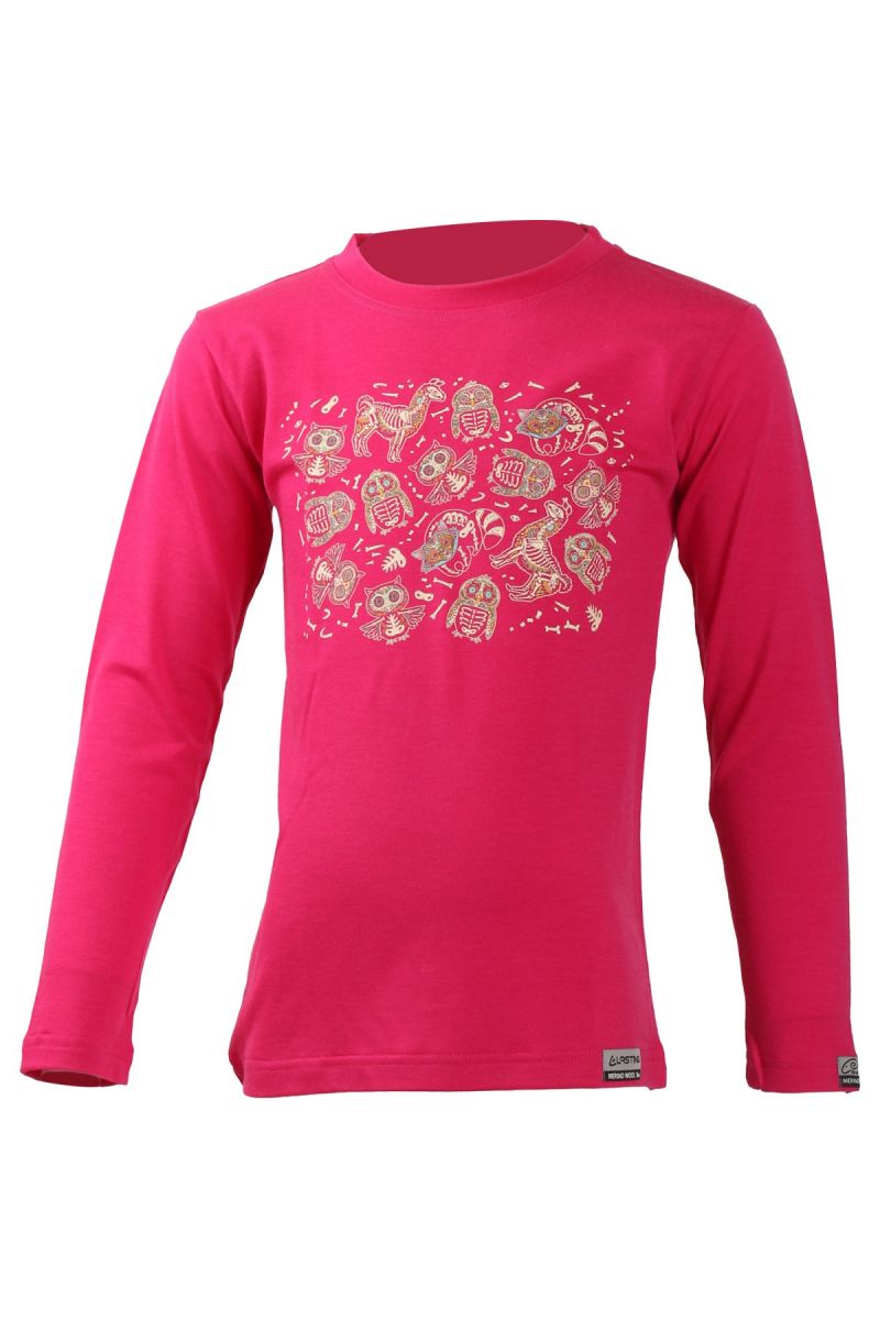 Lasting dětské merino triko ASA růžové Velikost: 150
