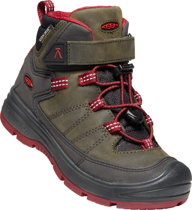 Keen REDWOOD MID WP K steel grey/red dahlia Velikost: 27/28 dětské boty