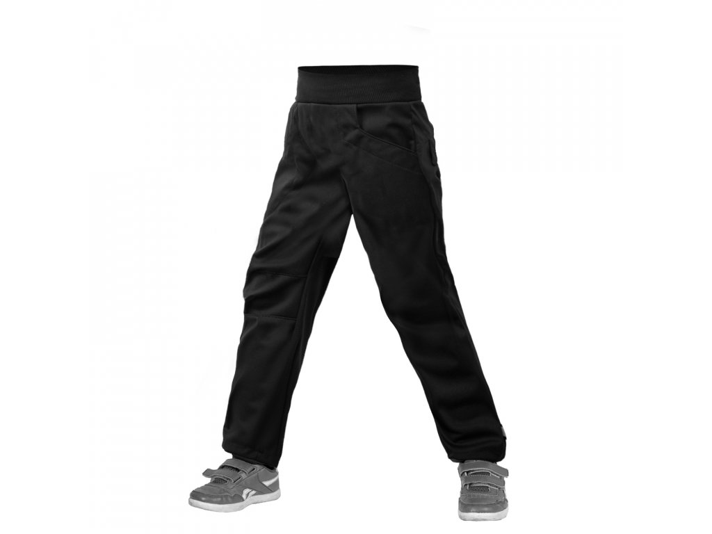 Unuo, Dětské softshellové kalhoty s fleecem Cool, Černá Velikost: 116/122 dětské kalhoty