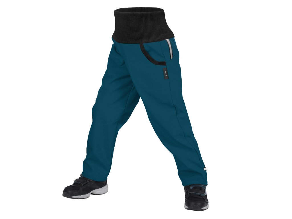 Unuo, Dětské softshellové kalhoty s fleecem Street, Kobaltová Velikost: 134/140 dětské kalhoty
