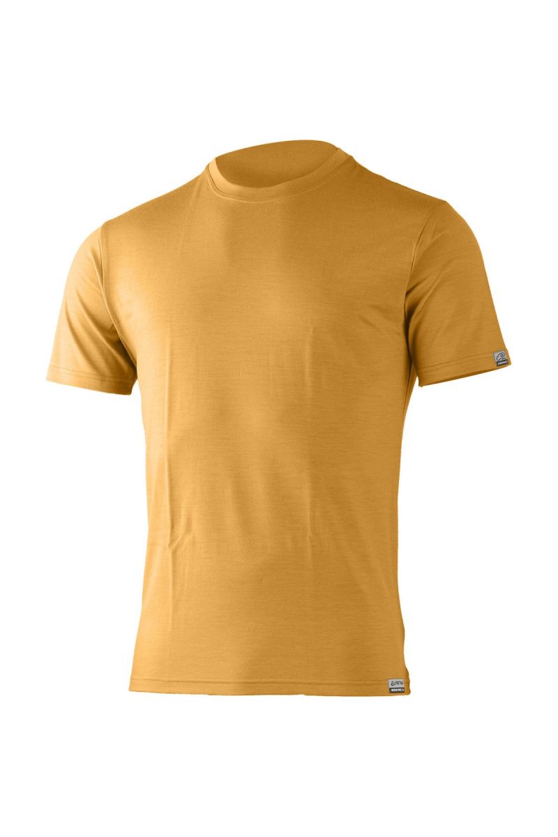 Lasting pánské merino triko CHUAN hořčicová Velikost: XL
