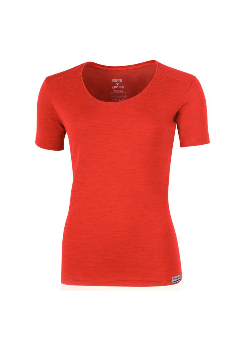Lasting dámské merino triko IRENA červená Velikost: XL
