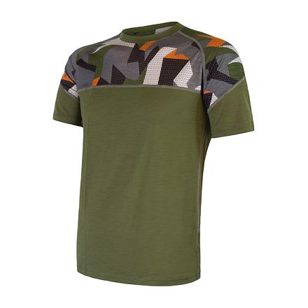 SENSOR MERINO IMPRESS pánské triko kr.rukáv safari/camo Velikost: L