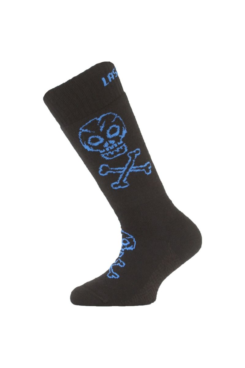 Lasting dětské merino lyžařské ponožky SJC černé Velikost: (34-37) S