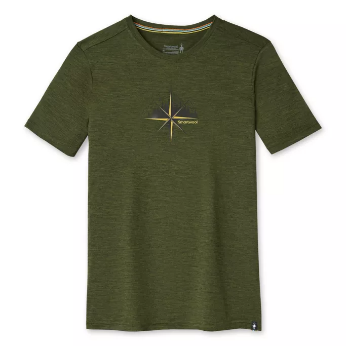 Smartwool M Merino Sport 150 Mountain Journey Graphic Tee moss green heather Velikost: XXL