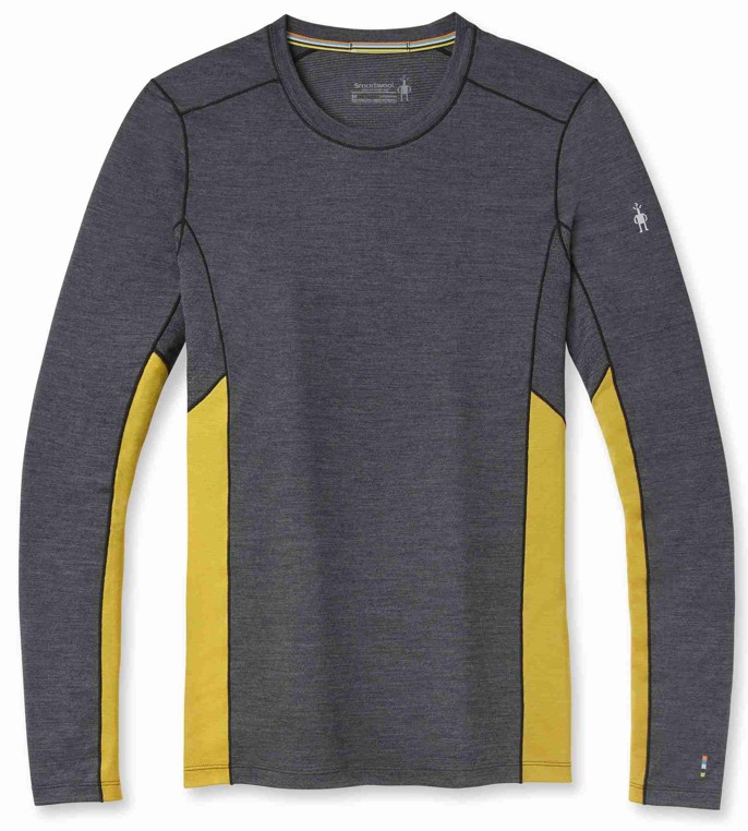 Smartwool M MERINO SPORT 150 LONG SLEEVE CREW charcoal heather-golden olive Velikost: L