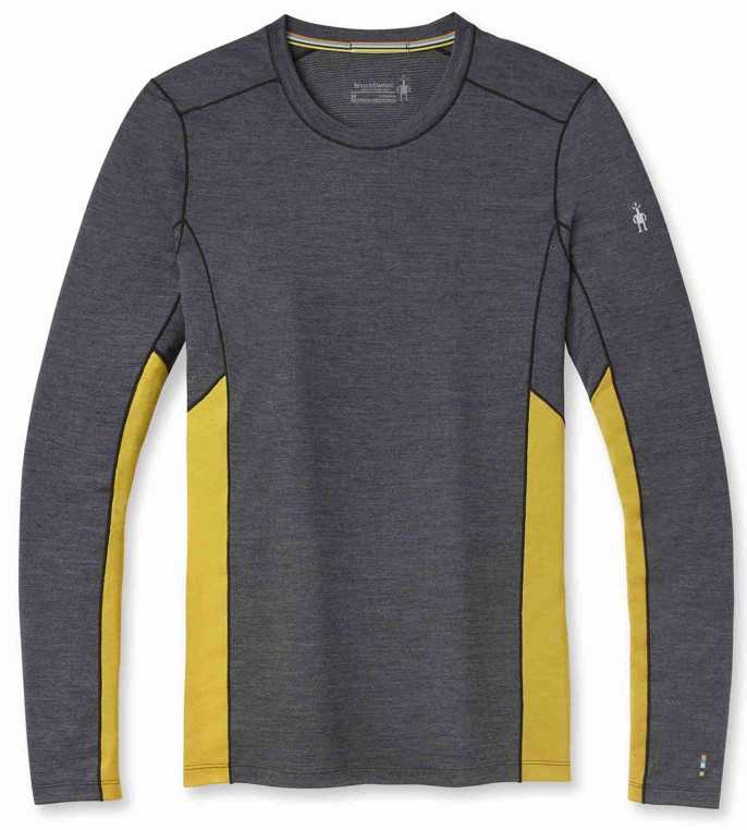 Smartwool M MERINO SPORT 150 LONG SLEEVE CREW charcoal heather-golden olive Velikost: L tričko