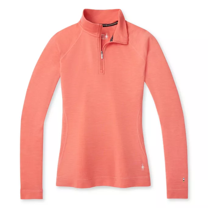 Smartwool W MERINO 250 BASELAYER 1/4 ZIP BOXED sunset coral heather Velikost: M