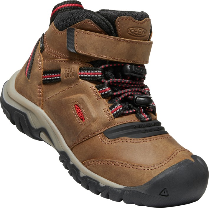 Keen RIDGE FLEX MID WP CHILDREN bison/red carpet Velikost: 27/28