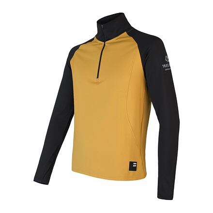 SENSOR COOLMAX THERMO pánská mikina zip mustard/černá Velikost: XL