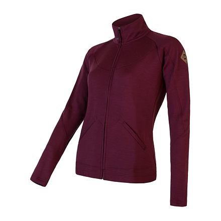 SENSOR MERINO UPPER dámská mikina celozip port red Velikost: S