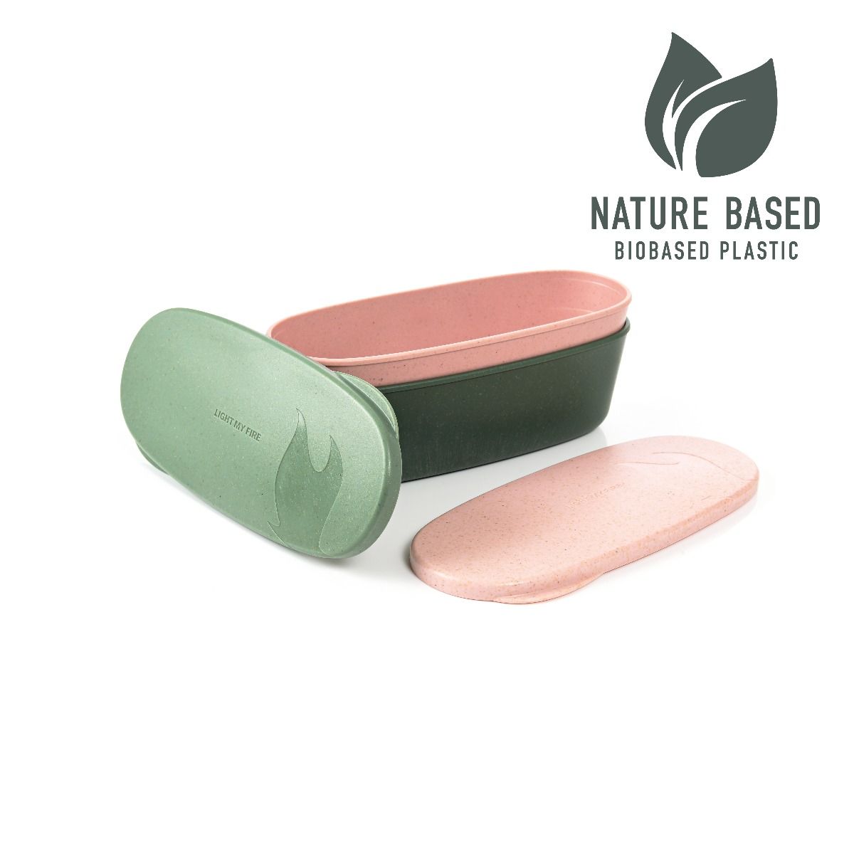 Light My Fire SnapBox oval BIO 2-pack sandygreen/dustypink