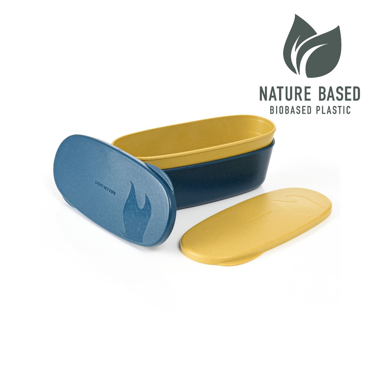 Light My Fire SnapBox oval BIO 2-pack mustyyellow/hazyblue