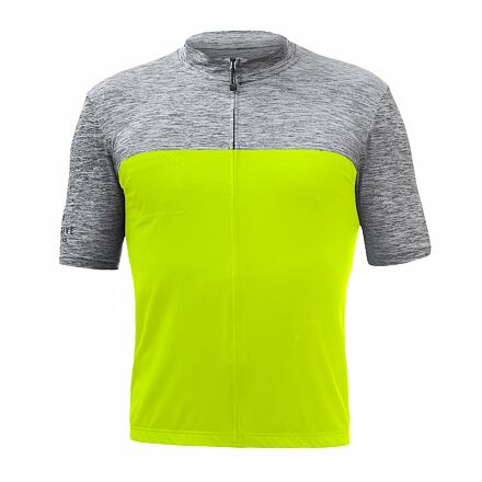 SENSOR CYKLO MOTION pánský dres kr.rukáv celozip neon yellow/šedá Velikost: L