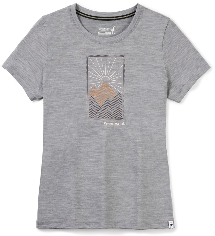 Smartwool W MERINO SPORT 150 ALPINE START SS GRAPHIC TEE light gray heather Velikost: XS