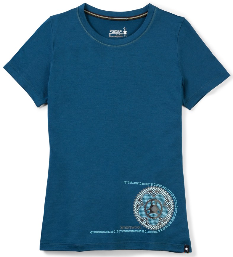 Smartwool W MERINO SPORT 150 CRANKSET SS GRAPHIC TEE twilight blue Velikost: XS