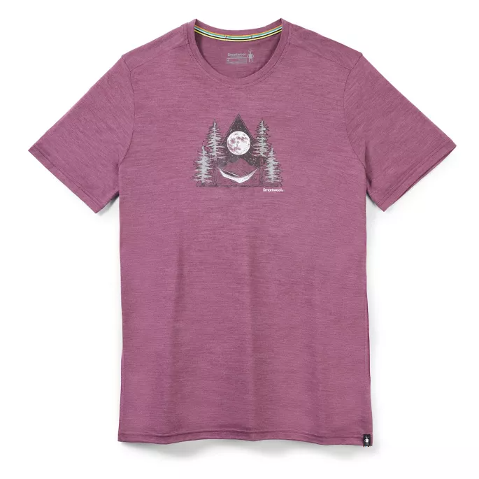 Smartwool M MERINO SPORT 150 MIDNIGHT SNOOZE SS GRAPHIC TEE argyle purple heather Velikost: L