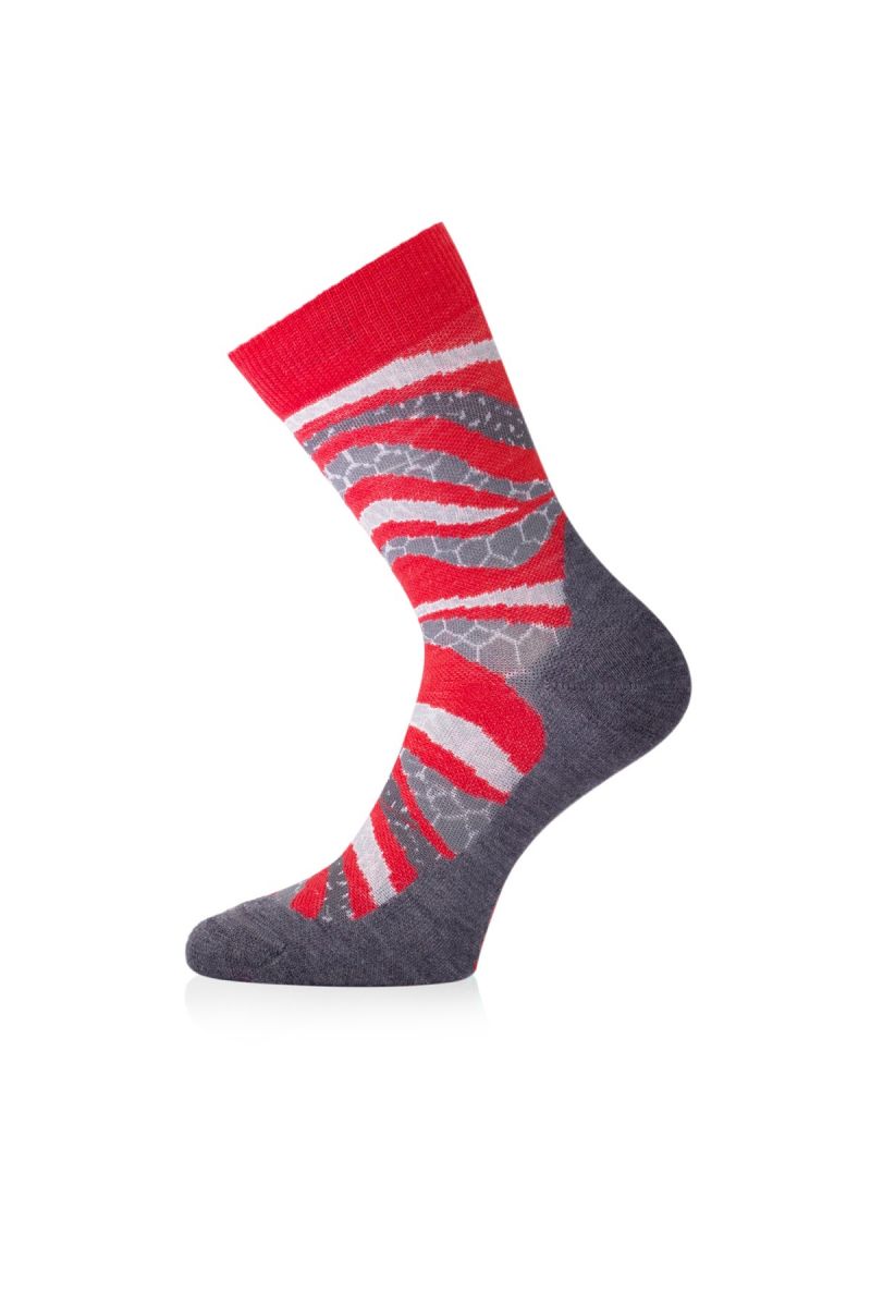 Lasting merino ponožky WLF červené Velikost: (42-45) L