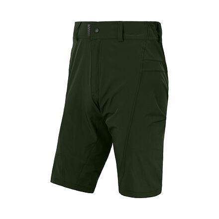 E-shop SENSOR HELIUM pánské kalhoty s cyklovložkou krátké volné olive green