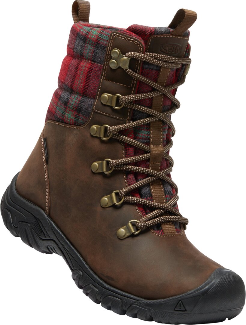 Keen GRETA BOOT WP WOMEN dark brown/red plaid Velikost: 37,5